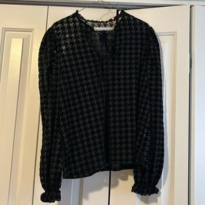 Sheer Black Houndstooth Top